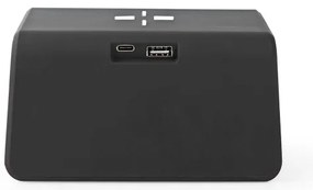 Nedis WCACQ30BK - Budík s LCD a bezdrôtovou nabíjačkou 15W/5V čierny
