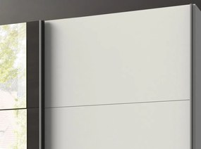 Šatníková skriňa Bern, šírka 313 cm/výška 208 cm, biela/antracitová oceľ