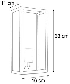 Priemyselná vonkajšia nástenná lampa tmavozelená so sklom IP44 - Rotterdam
