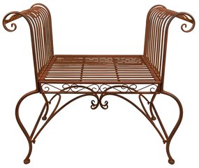 Hnedo-hrdzavá kovová dekoračná záhradná stolička - 76*41*71 cm