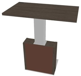 Výškovo nastaviteľný rokovací stôl Verno+ S 120 x 70 cm, dub antracit / hnedá
