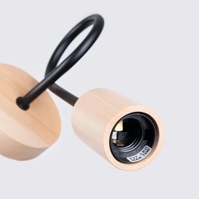 Sollux SL.1476 - Nástenná lampa EMBER 1xE27/15W/230V čierna/béžová/buk