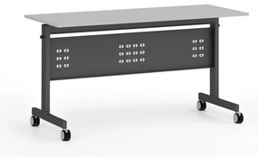 Mobilný stôl PRIMO MOBI, 140x60 cm, čierna podnož, sivá