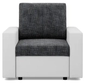 Kreslo LUNA tmavosivé / biele