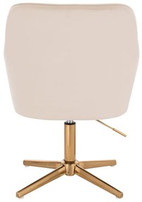 LuxuryForm DESIGN Kreslo AMALFI VELUR na zlatom kríži - krémové