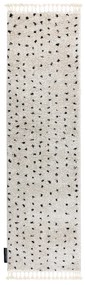 Dywany Łuszczów, Koberec behúň Berber Syla B752 dots cream, 70x300, biela, kuchyňa