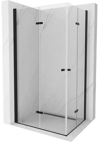 Mexen Lima Duo sprchový kút so skladacími dverami 80(dvere) x 70(dvere), 6mm číre sklo, čierny profil, 856-080-070-70-00-02