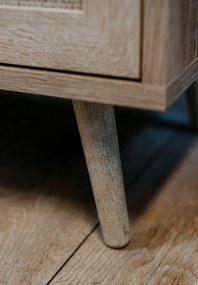 Široká skrinka 3-dverová Bali, dub sonoma/výplet