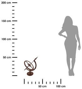 Slnečné hodiny Sphere, 38,5x24,5 cm, liatina, hnedá