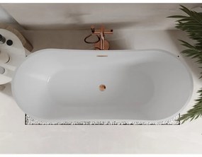 Mexen Celia, voľne stojaca vaňa 170 x 75 cm, biela, ružové zlato prepad, 52331707500-60