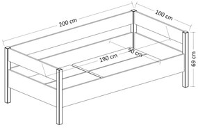 Jednolôžková posteľ 100 cm Venezia (biela). Vlastná spoľahlivá doprava až k Vám domov. 1089376