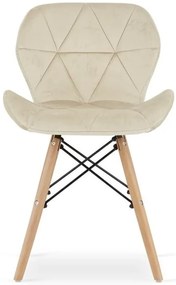 Set 4 zamatových kresiel LAGO - béžové