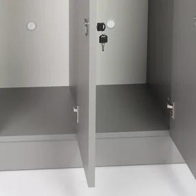 Drevená šatníková skrinka Visio LUX - 6 boxov, 90 x 45 x 185 cm, cylindrický zámok, sivá