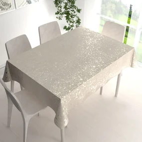 Biante Veľký zamatový obdĺžnikový obrus Isabela IBL-001 Gold Design krémový 200x260 cm