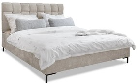 Béžová čalúnená dvojlôžková posteľ s roštom 180x200 cm Eve – Miuform