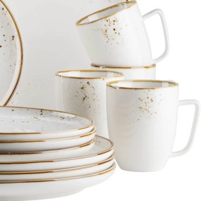 Mäser 16-dielna súprava riadu Pintar White hnedé bodky