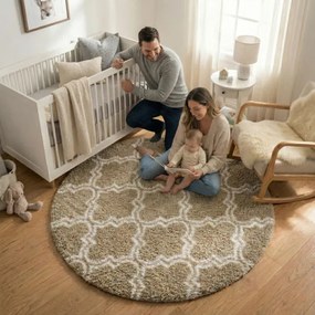 Protišmykový koberec DECOR béžový kruh