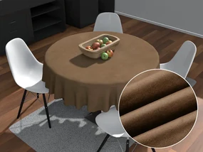 Biante Okrúhly obrus/imitácia brúsenej kože Alcantara ALC-015 Svetlo hnedý Ø 40 cm