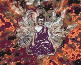 Gario Maľovanie podľa čísel Budha Rozmery: 40 x 30 cm, Rámovanie: Iba zrolované plátno