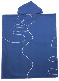 Pončo VLNITÁ LÍNIA NAVY modré 80 x 145 cm Rozmer: 80 x 145 cm