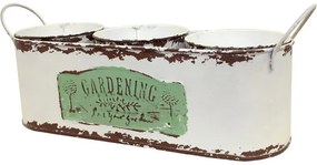 Kvetináč plech set 4ks "Gardening", 34x11x10,5cm