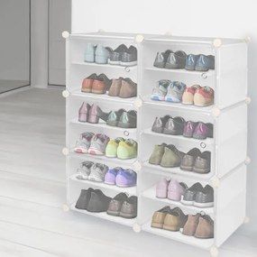 Úložné boxy na topánky PETRA biele