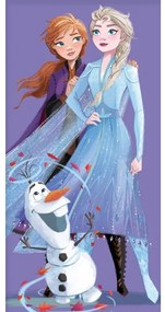 Detská osuška Ľadové Kráľovstvo Elsa Anna a Olaf 70x140 cm