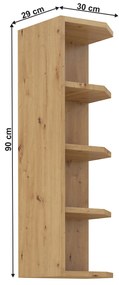 Horná policová skrinka Lesana 2 (dub artisan) 30 G-90 ZAK . Vlastná spoľahlivá doprava až k Vám domov. 1063990