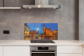 Nástenný panel  Gdańsk Staré Mesto v noci kostol 125x50 cm