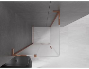 Mexen Velar L, sprchový kút s posuvnými dverami 100 x 100 cm, 8mm sklo námraza, ružové zlato, 871-100-100-33-60