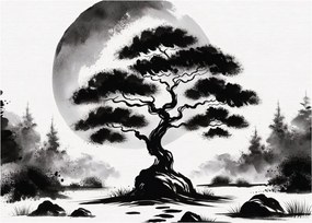 Obraz – Čiernobiela bonsai (70x50 cm)
