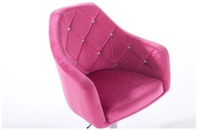 LuxuryForm Barová stolička ROMA VELUR na zlatom tanieri - ružová