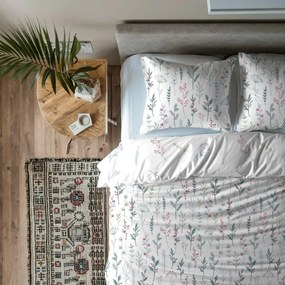 Bavlněné povlečení Primavera 002 160x200 cm + 2x 70x80 cm bílé/vícebarevné