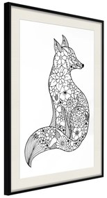 Artgeist Plagát - Flower Fox [Poster] Veľkosť: 40x60, Verzia: Zlatý rám