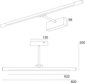 LED osvetlenie zrkadla do kúpeľne MIRROR LED/8W/230V 4000K IP44 60 cm čierna