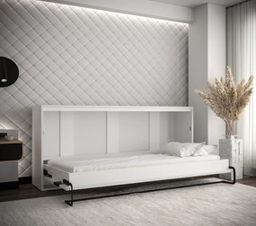 Sklápacia posteľ Peko 90x200cm, biala/čierna, horizontálne