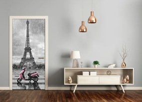 Fototapeta samolepiace dvere Eiffelova veža skutr 95x205 cm