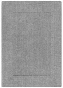 Flair Rugs koberce Kusový ručne tkaný koberec Tuscany Textured Wool Border Grey Marl - 200x290 cm