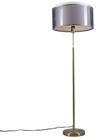 Stojacia lampa zlatá / mosadz s čierno-bielym tienidlom 47 cm - Parte