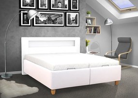 Čalúnená posteľ s úložným priestorom TWIST 180 Farba: eko bílá