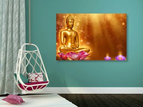 Obraz Buddha pri lotosových kvetoch