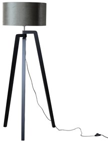 Stojacia lampa čierna s tienidlom zo zeleného zamatu 50 cm - Puros