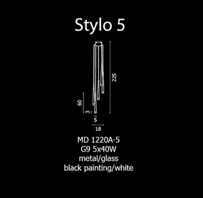 Minimalistické svietidlo Stylo 5 biele