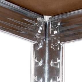 Kovový regál BestBerg BBMS-20 / 70 x 150 x 30 cm / 5 políc / strieborná/hnedá