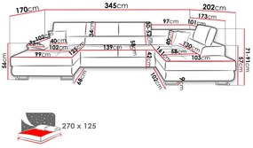 Rohová sedacia súprava Alphard Bis (P) (kronos 09 + kronos 09 + paros 05). Vlastná spoľahlivá doprava až k Vám domov. 1051190
