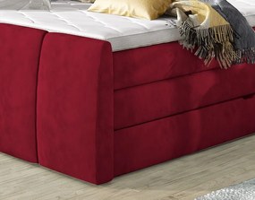 Posteľ boxspring Fresco 180x200 cm, červená látka