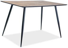 Jedálenský stôl REMUS, 120x75x80, dub/čierna