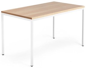 Kancelársky pracovný stôl QBUS, 1400x800 mm, dub/biela