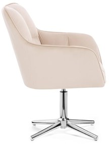 LuxuryForm DESIGN Kreslo AMALFI VELUR na striebornom kríži - krémové