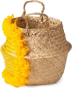 Detský kôš na hračky z morskej trávy v žlto-prírodnej farbe ø 30x28 cm Lion – Compactor